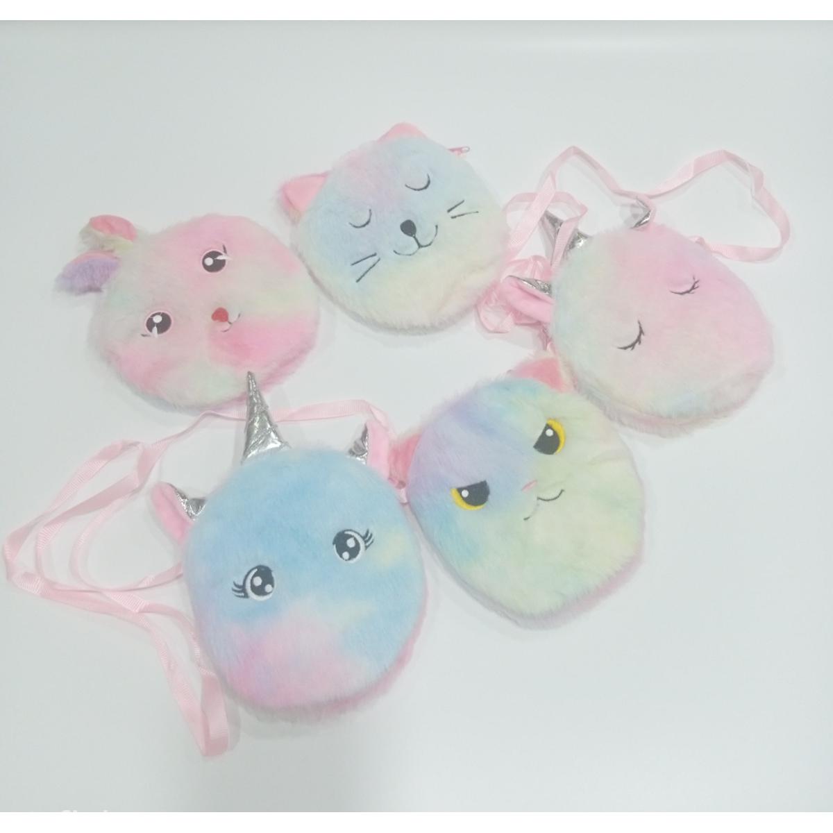 Multifunctional Uses Pouch Different Face Emoji Little Girls Princess Lovely Kids Baby Shoulder Purse For School Traveling Picnic and Gift