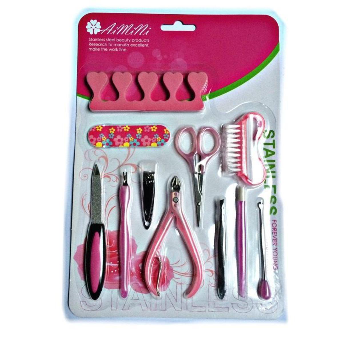 Manicure Pedicure Nail Clippers Cleaner Set Cuticle Grooming Kit Tools