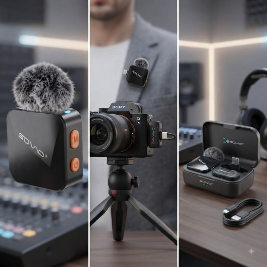 SOVO SWM-556 ZIVO Dual Wireless Lavalier Microphone | Type-C & Lightning Mic for iPhone, Android & Vlogging