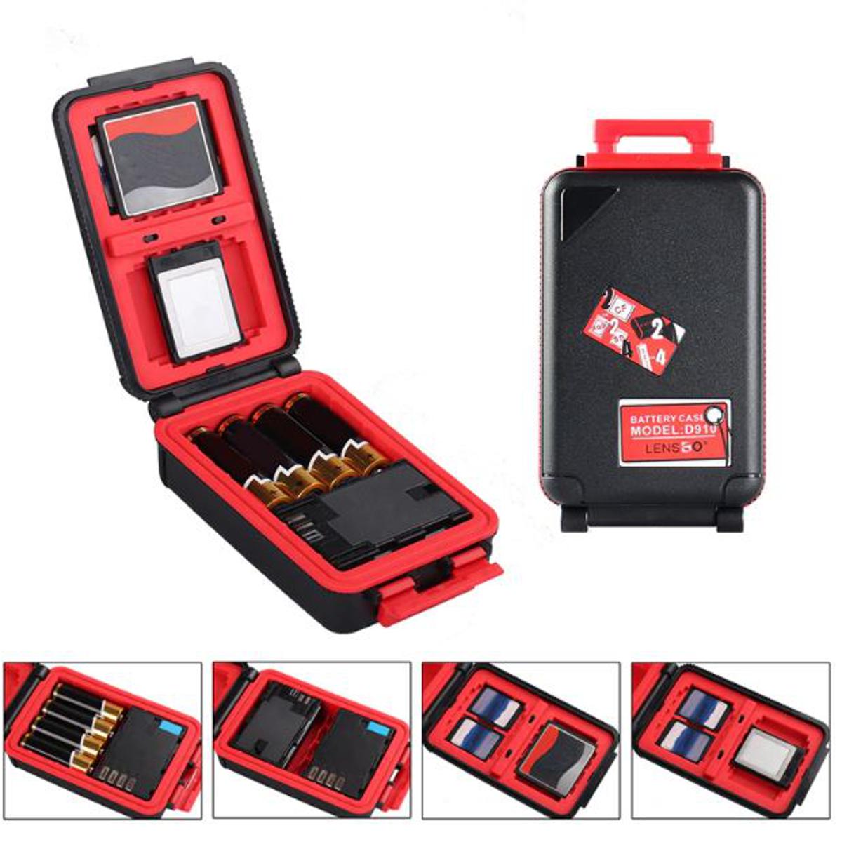 LENSGO D910 Camera battery holder Memory Card SD CF XQD Card Storage Box AA battery Organizer Protector for DSLR Camera battery