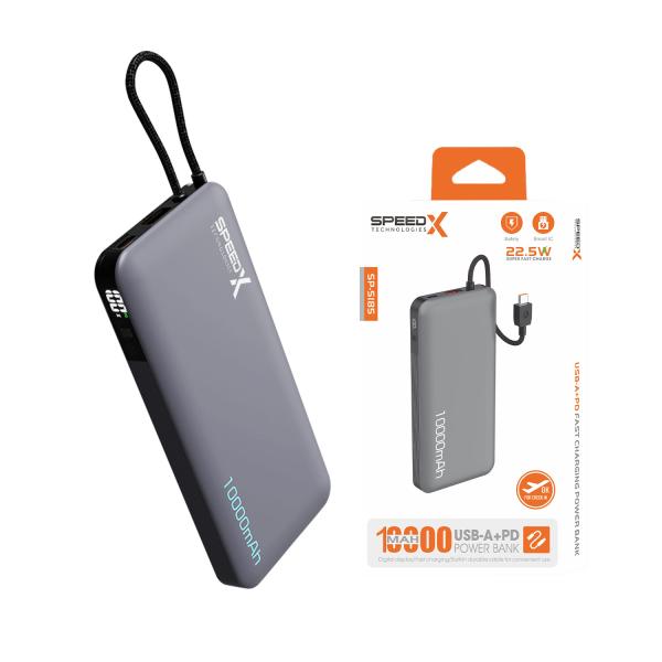 Speed-X 10000mAh Super Fast Charging Power Bank - 22.5W PD Support
