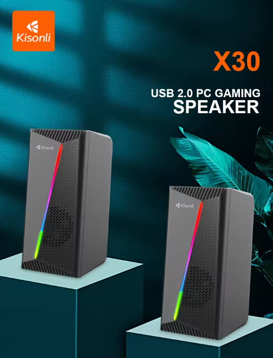 Kisonli X30 Gaming Usb 2.0 Speaker With Rgb Light