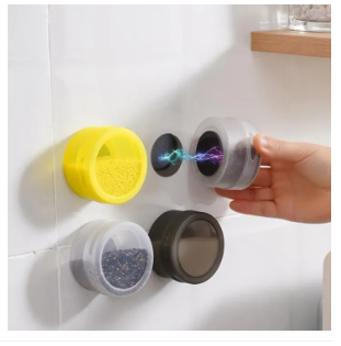 3pcs Magnetic Spice Jar Plastic Spice Container Storage Box With Transparent Lid