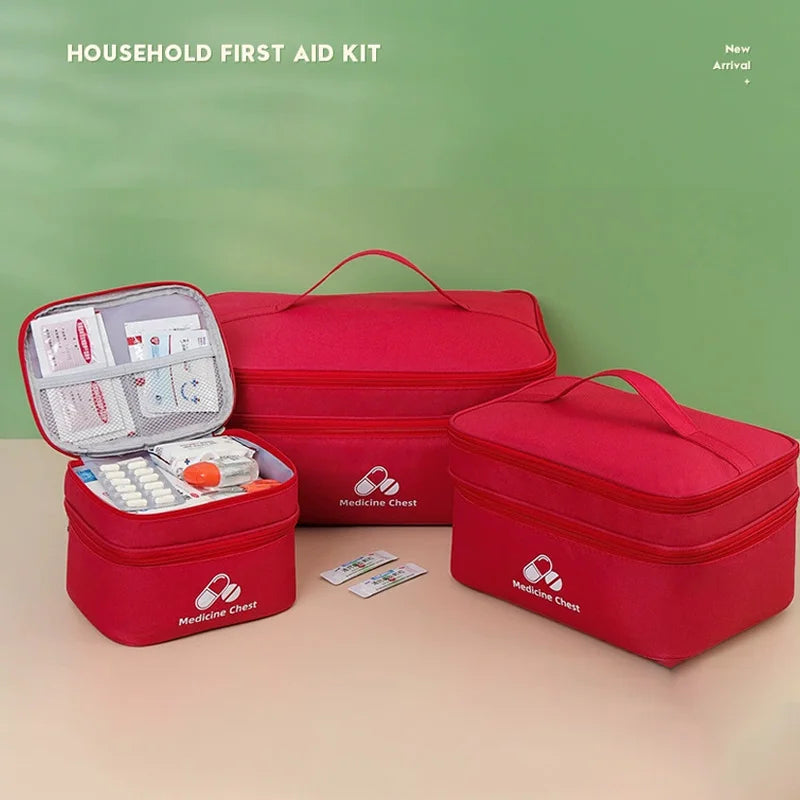 Household Portable Waterproof Outdoor Travel Medical Multi-Pocket Medicine First Aid Kit Storage Bag (Not Included First Aid Accessories)