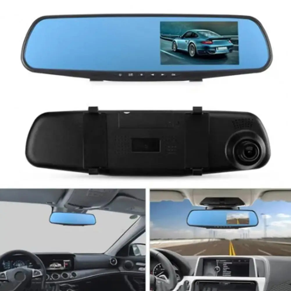 Car DVR Mirror DUAL Camera Front/Back 1080p - Black