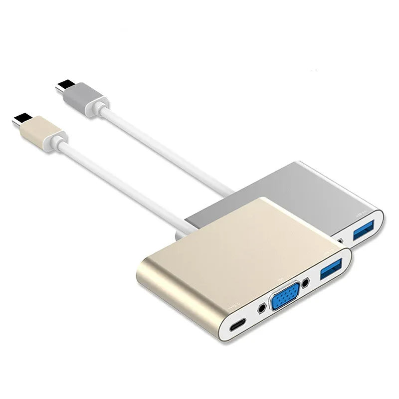 Type C 3.1 to VGA+OTG C+USB 3.0