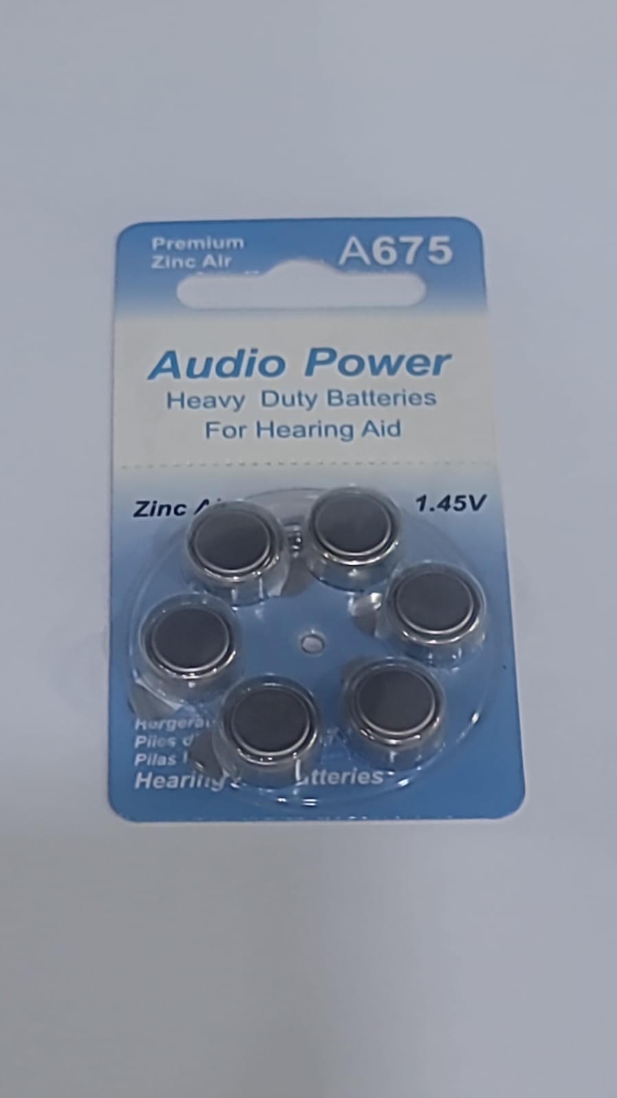 Hearing Aid Batteries Cells Pack of 6 Cells - A675