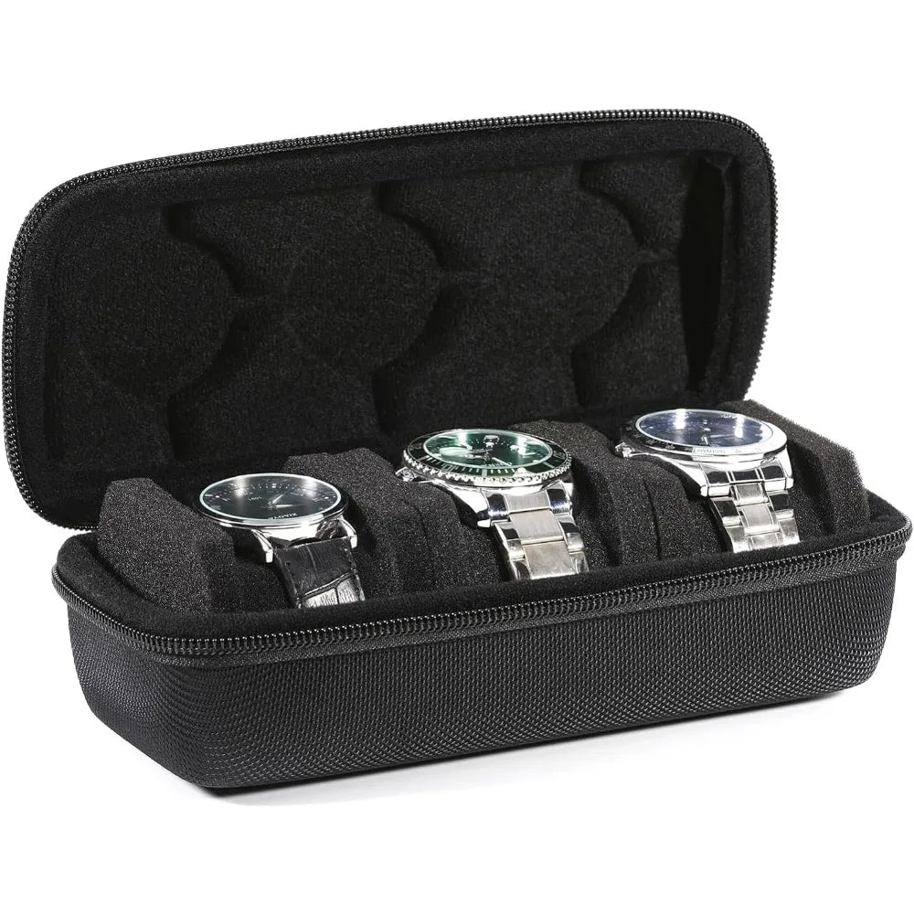 Watch box organizer 5 slots | Wristwatch Organizer Box Travel Case