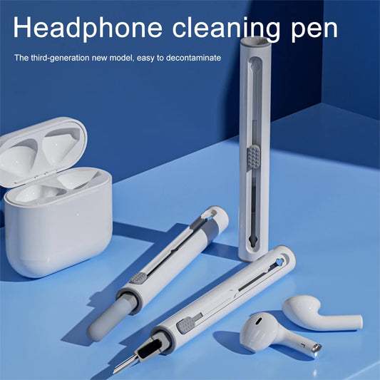3-in-1 Earbuds Cleaning Pen Kit – Multifunctional Cleaning Tool for Bluetooth Earphones, Headphones & Charging Cases – Nafees Gadgets