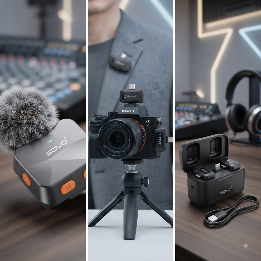 SOVO SWM-555 VOLO Wireless Lavalier Microphone | Type-C & Lightning Mic for Vlogging & TikTok