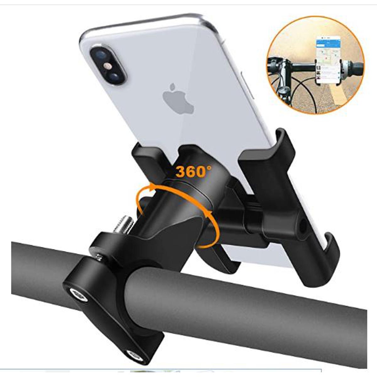 C1 Universal Metal Phone Mobile Holder Motorcycle Bike 360 Degree Rotation