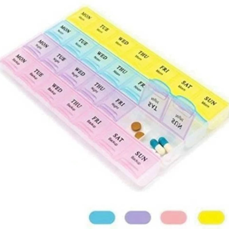 7 Days/ Week Transparent Lid Tablet Pill Box Holder/ Medicine Storage Organizer