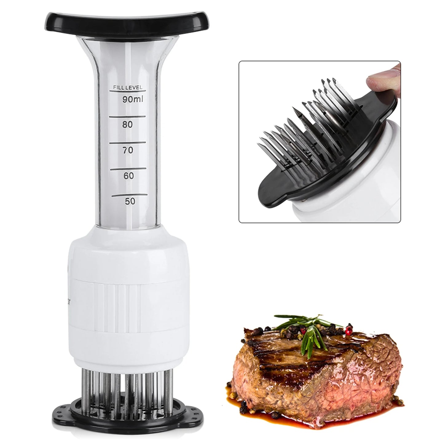 Meat Tenderizer and Marinade Flavor Sauce Injector – 2-in-1 Kitchen Tool for Juicy, Flavorful Meals