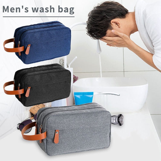 Universal Travel Men Toiletry Double Zipper Bag Organizer Bag Pouch Carry Travel Gadget Bag Toiletry Storage Bag