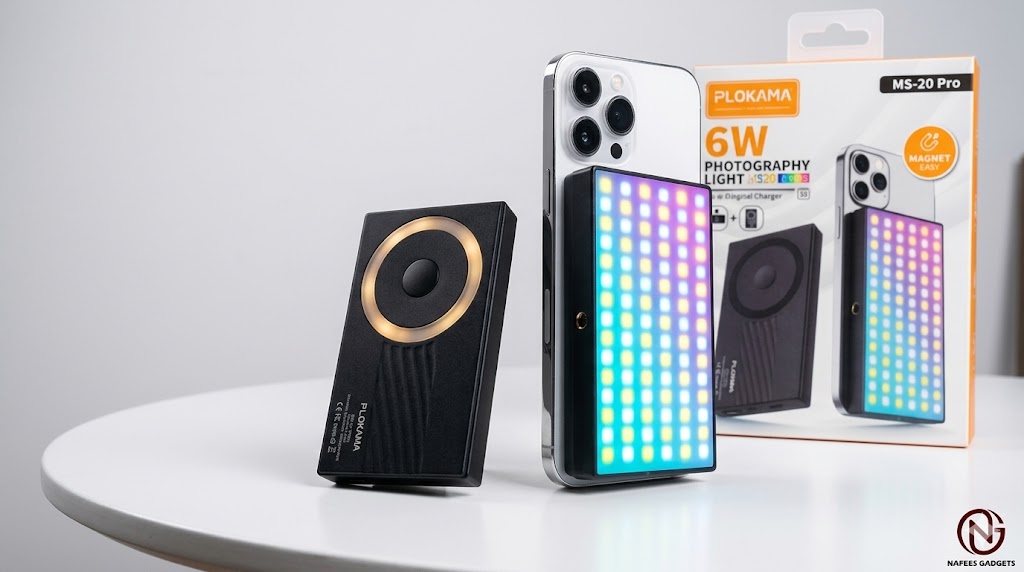 PLOKAMA MS20 Pro 6W Magnetic RGB Photography Light - Premium LED Video Light for Mobile Content Creators