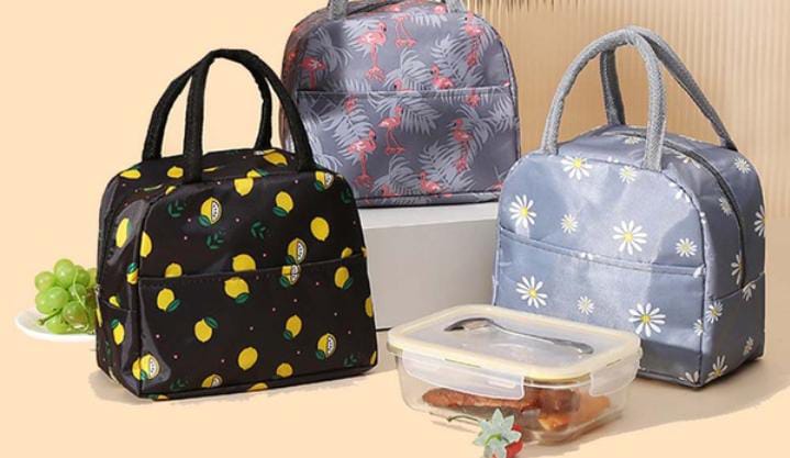 Printed Insulation HOT and COLD Lunch Bag Canvas Bags Fresh Handbag Thickened Aluminum film Bag