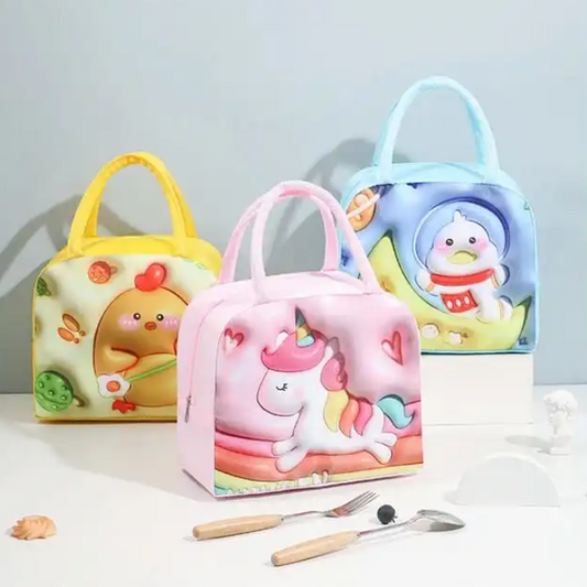 3D Insulation HOT and COLD Lunch Bag Canvas Bags Fresh Handbag Thickened Aluminum film Bag