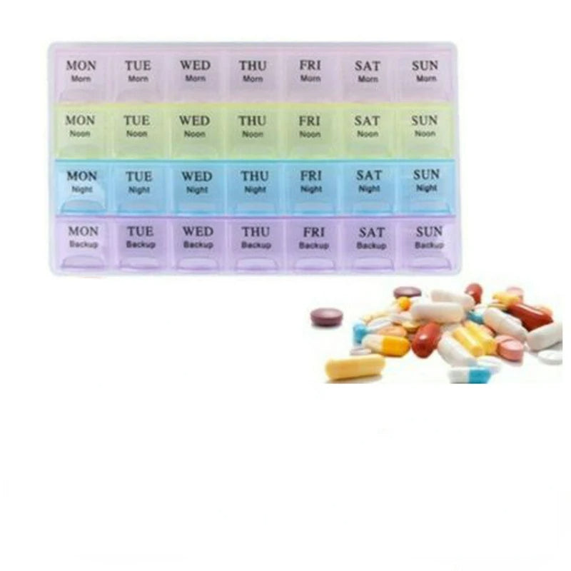 7 Days/ Week Transparent Lid Tablet Pill Box Holder/ Medicine Storage Organizer