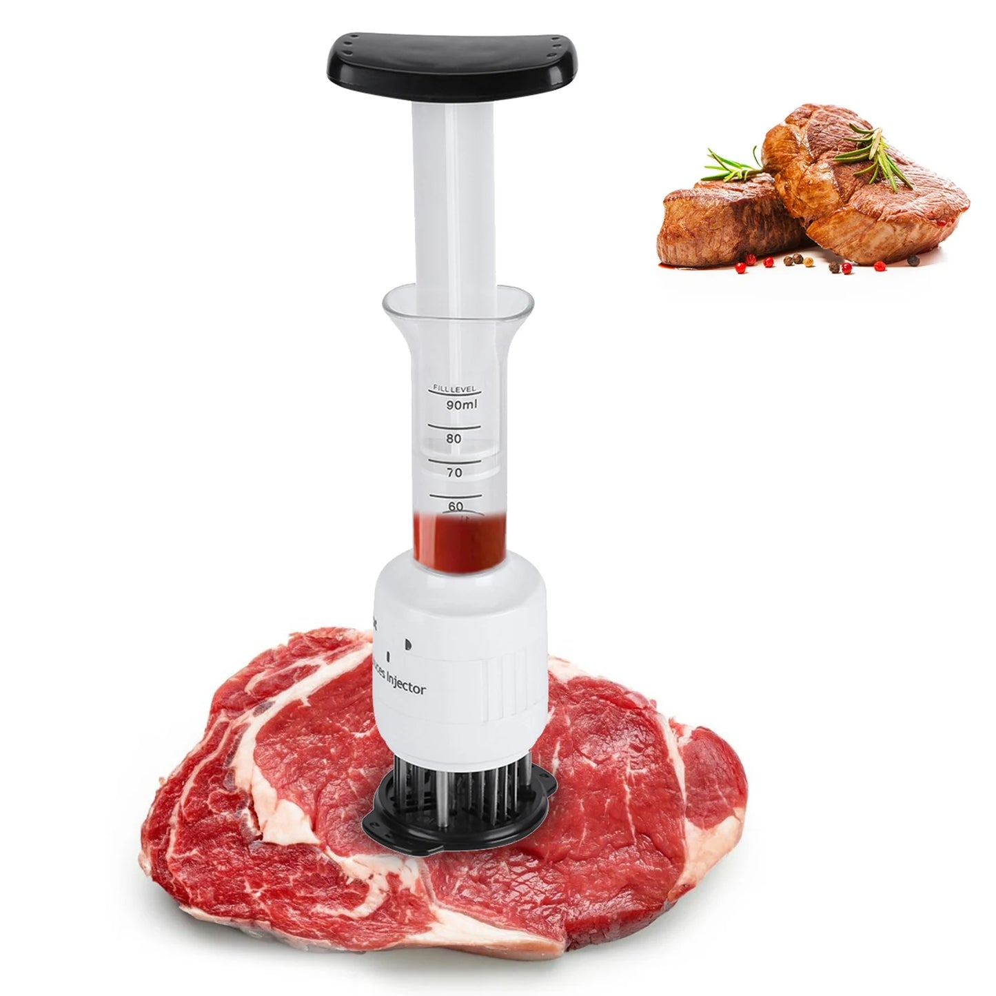 Meat Tenderizer and Marinade Flavor Sauce Injector – 2-in-1 Kitchen Tool for Juicy, Flavorful Meals