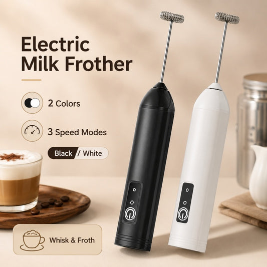 Portable Electric Coffee Frother & Milk Mixer - Handheld Adjustable Speed Foam Maker For Latte & Cappuccino