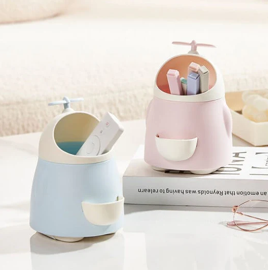 Cute Fan-Shaped Desk Organizer - Pen Holder with Built-in Sharpener