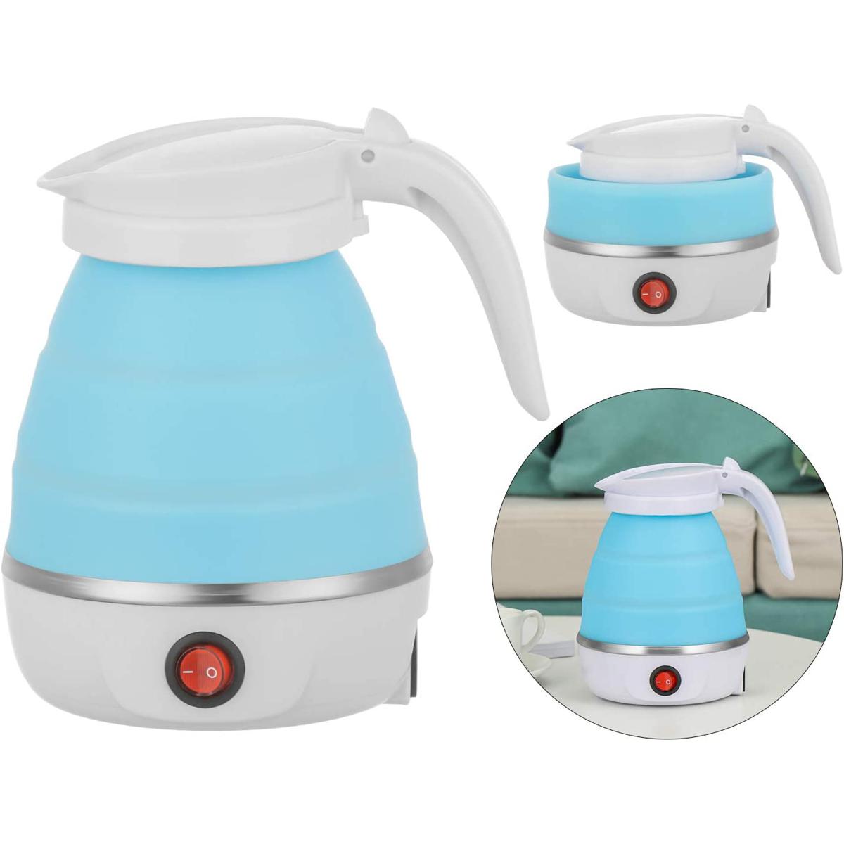 Foldable Silicon Portable Mini Travel Kettle Food Grade Heater for Boiling Water To Quickly Foldable Electric Kettle 600Watt 0.8Litter