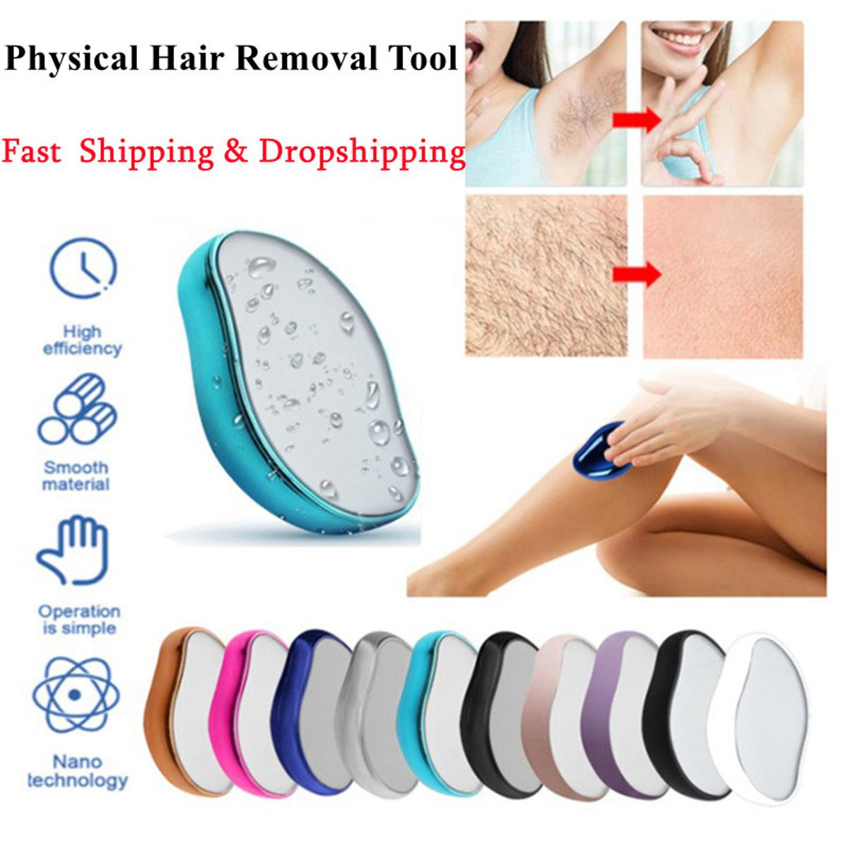 Hair Removal Painless Physical Manual Epilator Crystal Hair Eraser Nano Glass Hair Removal Washable Portable Hair Removal Device Beauty Tool Hair Eraser Stone for Man and Women Arms Legs Back Normal Quality