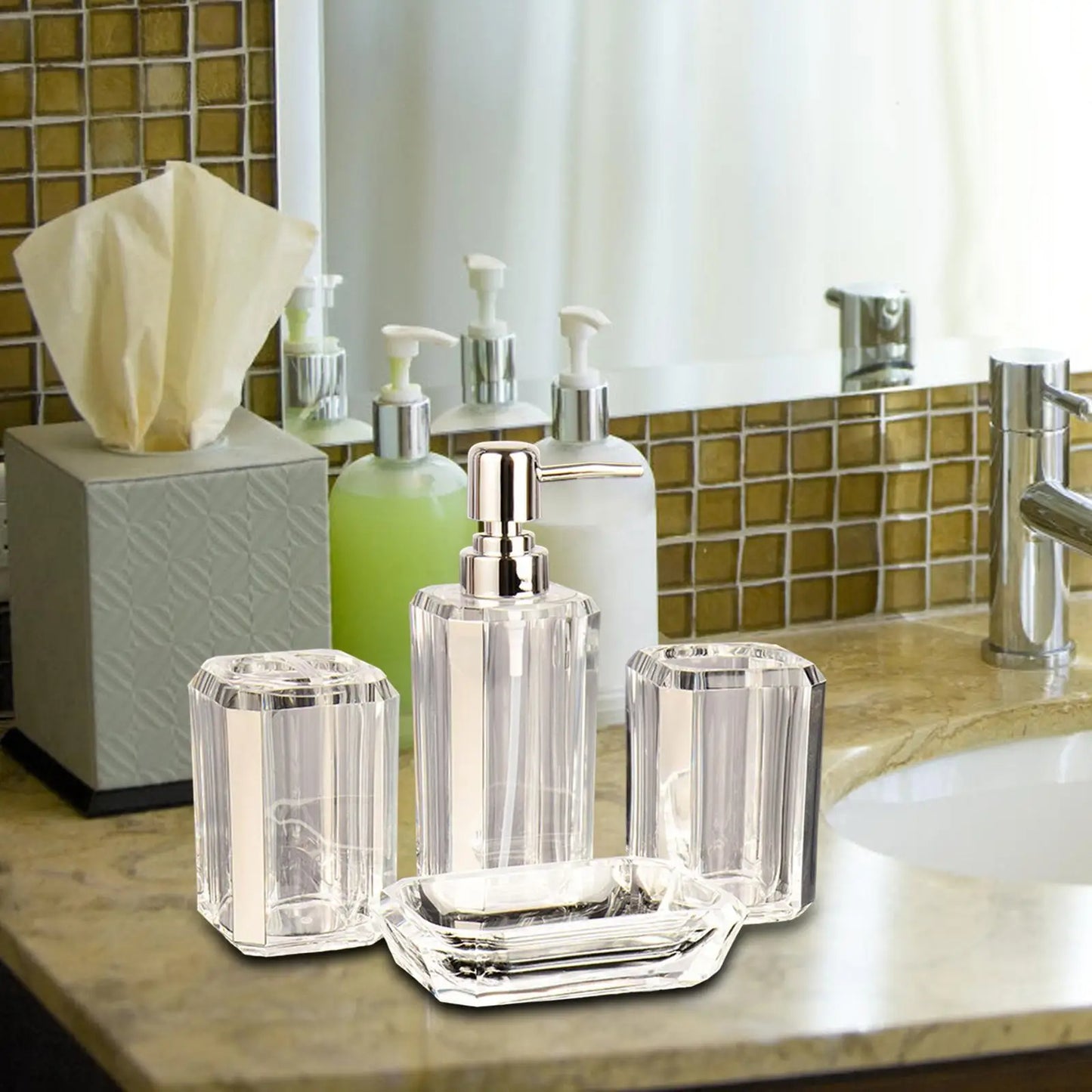 6-Piece Acrylic Bathroom Set