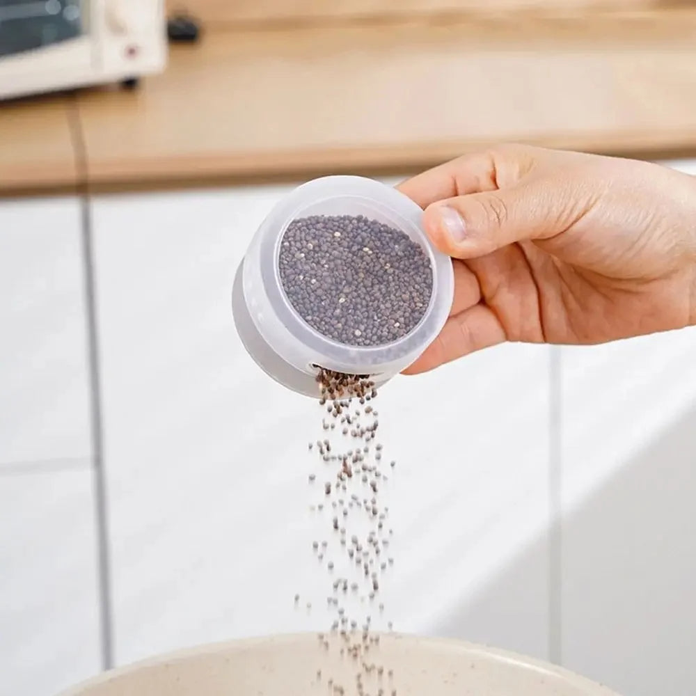 3pcs Magnetic Spice Jar Plastic Spice Container Storage Box With Transparent Lid