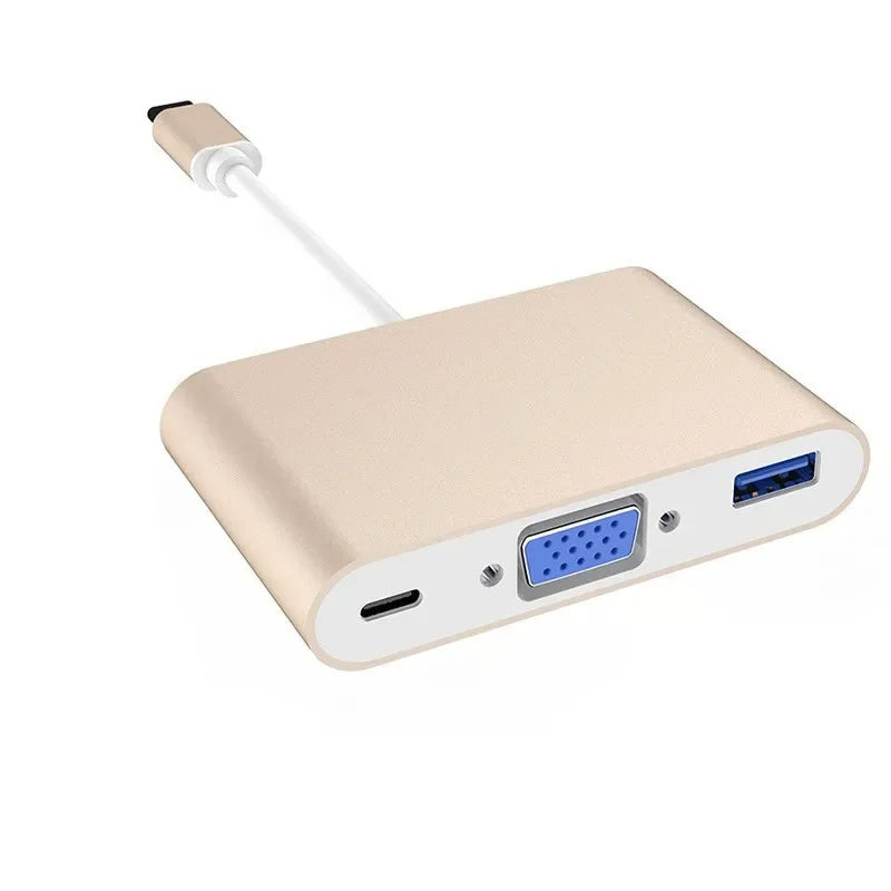 Type C 3.1 to VGA+OTG C+USB 3.0
