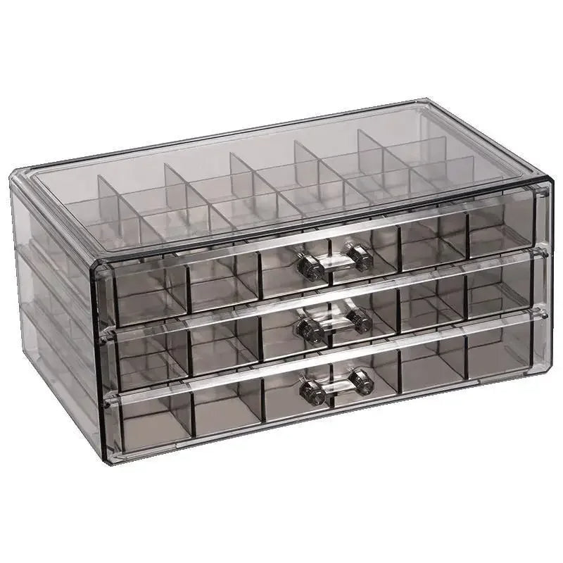 3 Layer Transparent Jewelry Organizer Box with Clear Drawers Multifunctional Storage for Rings Earrings Necklaces