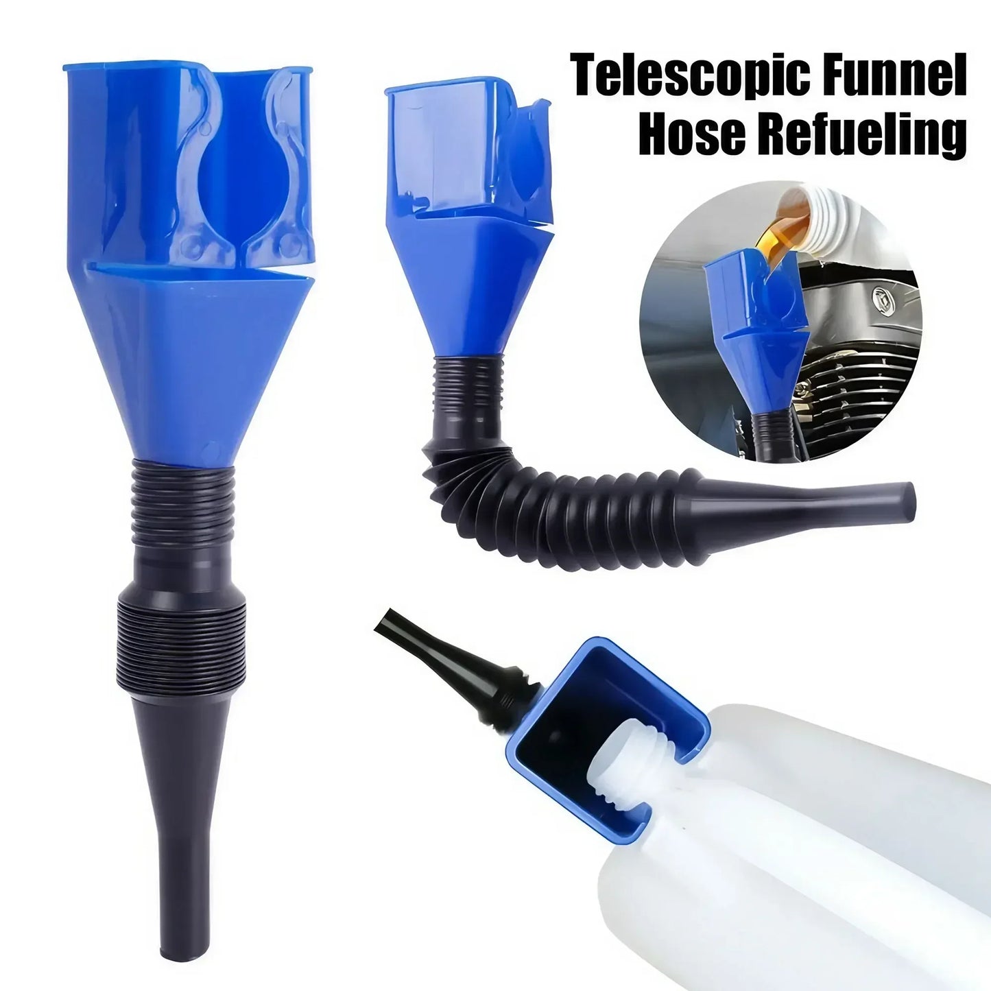 Flexible Spill-Free Funnel - For Automotive Oil & Household Liquids