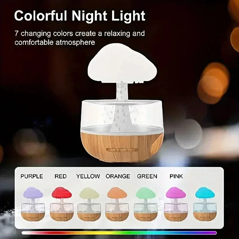 Rain Cloud Humidifier with 7 Color LED Lights - Essential Oil Diffuser