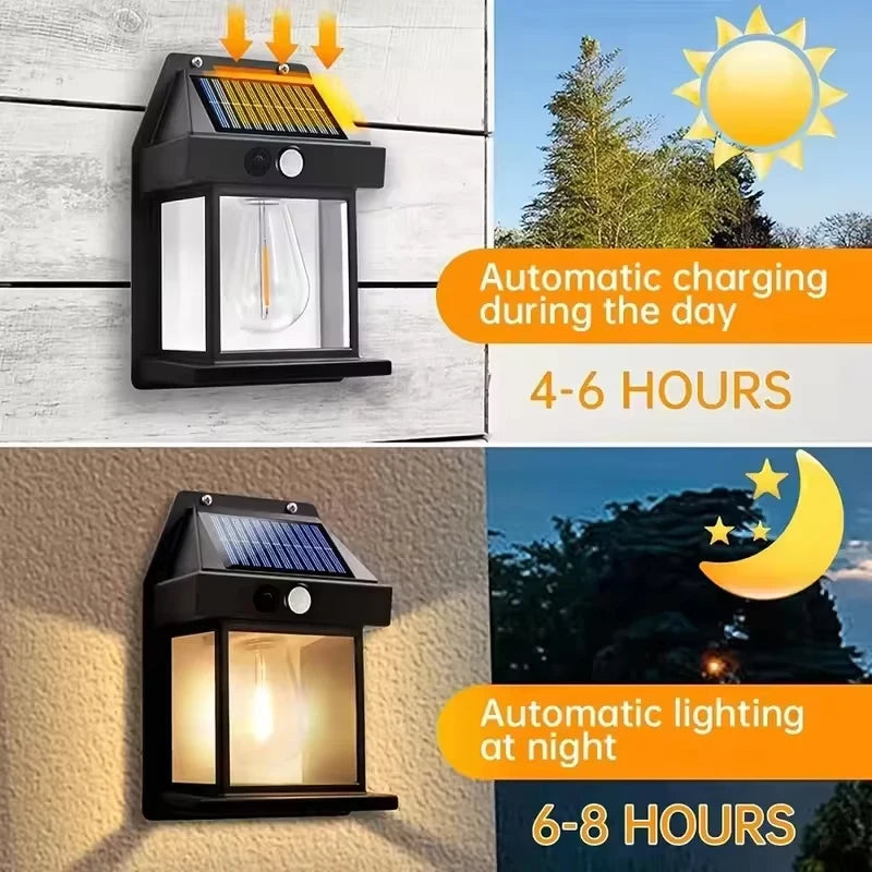 Solar Motion Sensor Wall Light - 3 Mode Waterproof Outdoor Lamp for Garden & Patio