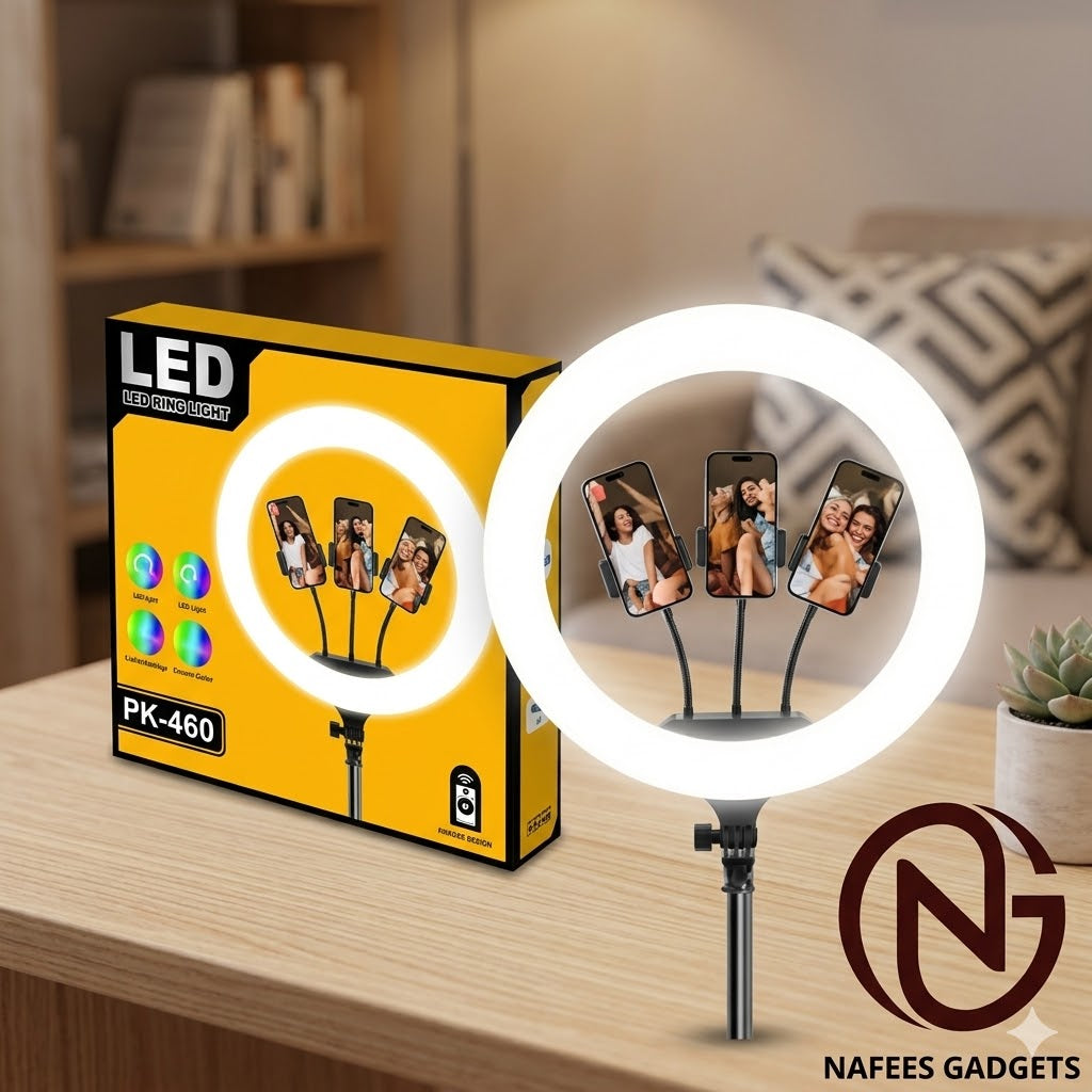 Content Creator ka Best Friend: PK-460 Professional 3-Phone Ring Light! 💡