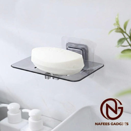Premium Punch-Free Wall Mounted Soap Box - Self-Adhesive Soap Holder for Bathroom & Kitchen