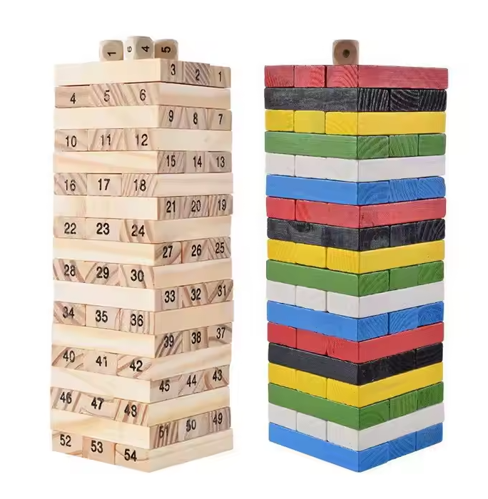 Wiss Toy Wooden Building Blocks Jenga 54Pcs