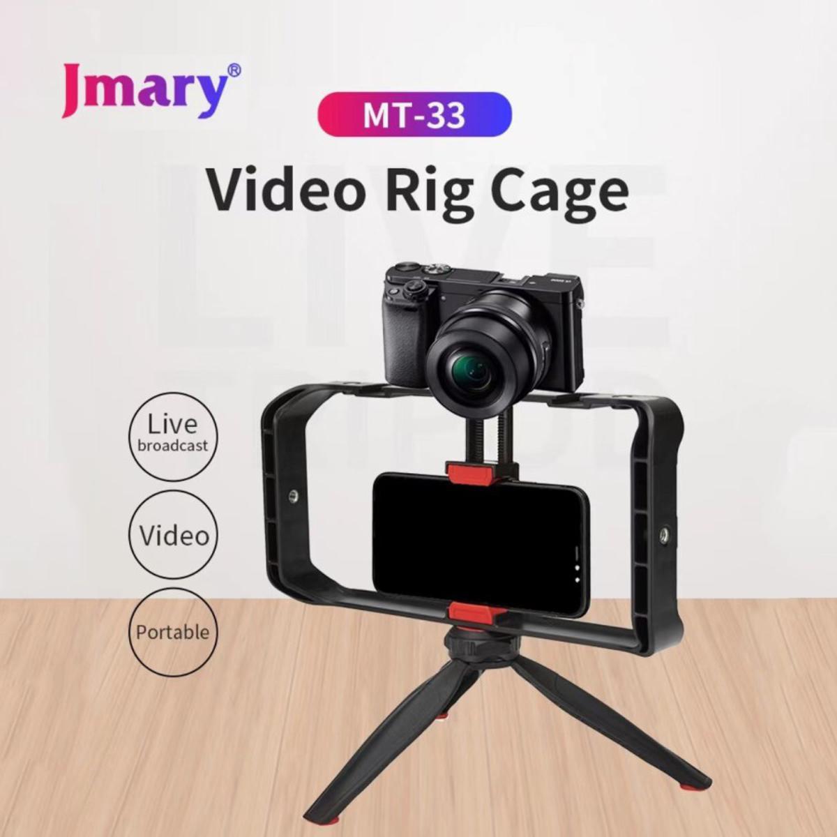 Jmary MT-33 Video Rig Cage Tripod Kit with Phone Holder for Smartphone & Camera