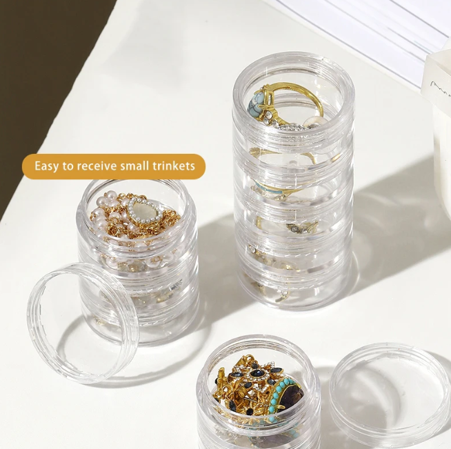 Multifunctional MIni Acrylic Jewelry Box Earrings Necklace Ring Storage Organizer
