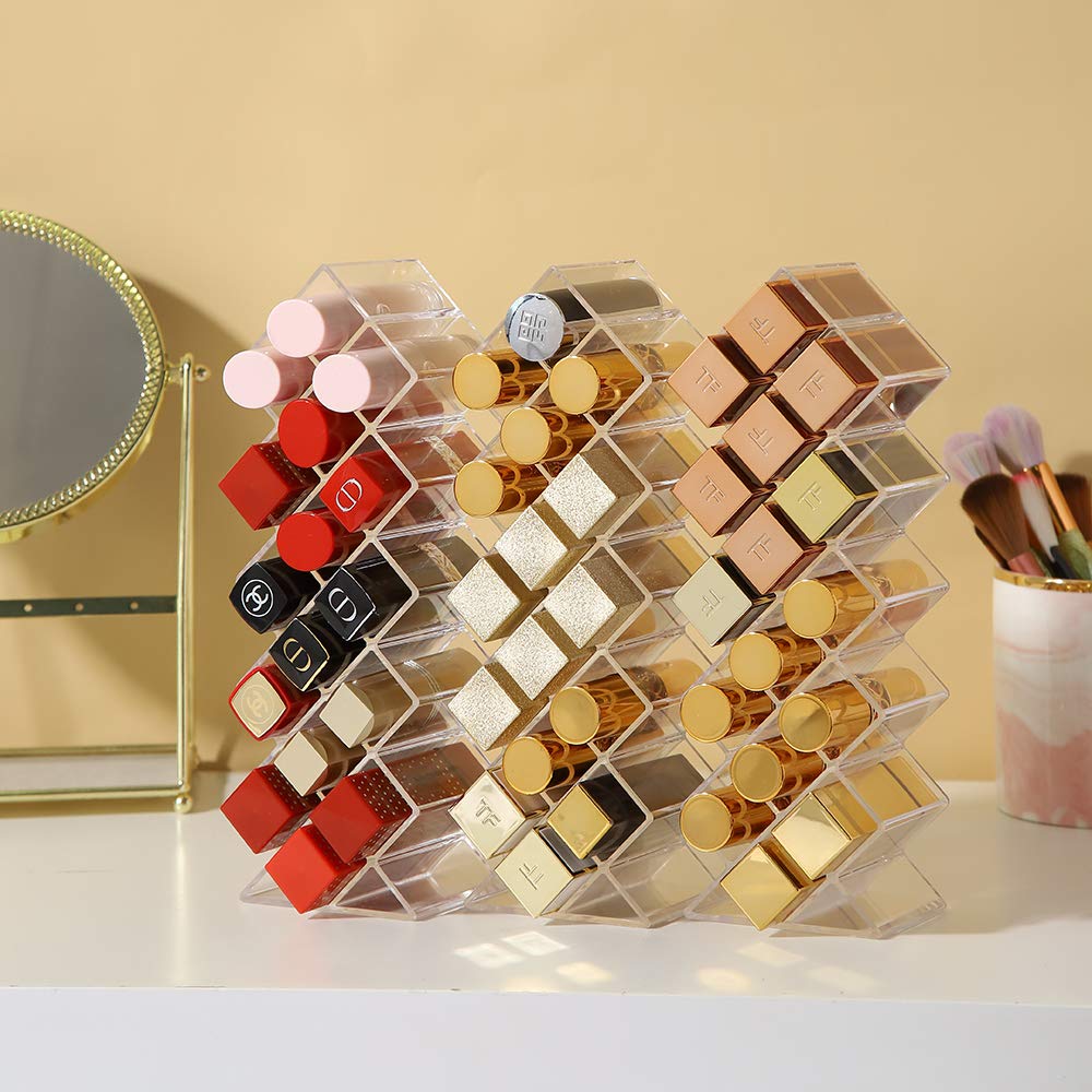 16 Grid Fish Shape Acrylic Lipstick Organizer 16 Grid Rack Lipstick Holder Tower Jewelry Storage Box Makeup Organizer Holder - 1Pcs