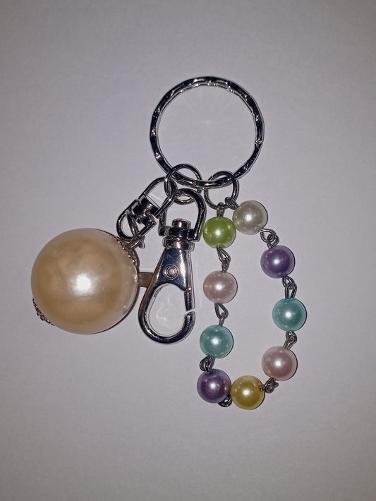 Creative Key Cain Beaded Glass Pearls Fashion Keychains Car Key Rings Accessories For Women Bag Charm Keychain