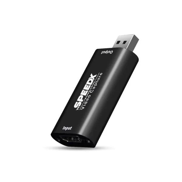 Speed-X HDTV Video Capture Card - HDMI to USB 2.0 Full HD 1080p for Gaming, Live Streaming & Video Recording (Plug & Play)