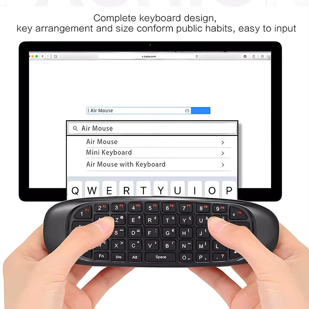Wireless Air Mouse with QWERTY Keyboard - 2.4GHz Remote Control for Android TV Box, PC, and Smart TV