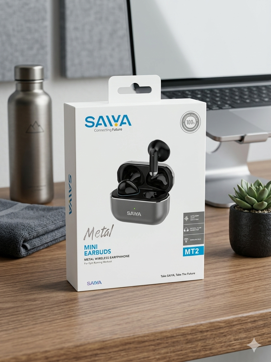 Saiya MT2 Metal Mini Earbuds - Noise Cancelling Bluetooth 5.3