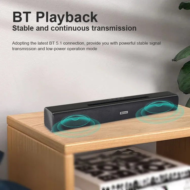 Kisonli LED-803 Wireless Soundbar - Stereo Bluetooth Speaker with Phone Holder