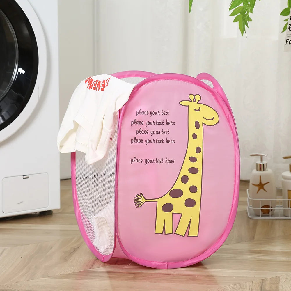 Foldable Pop Up Mesh Washing Laundry Basket Bag Bin Hamper Toy Tidy Storage