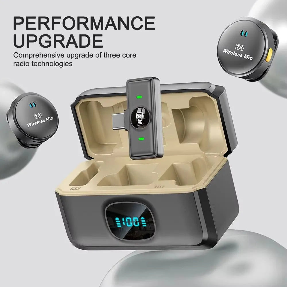 M19 Pro Wireless Microphone - Professional Dual Mic System with Charging Case & Noise Cancellation