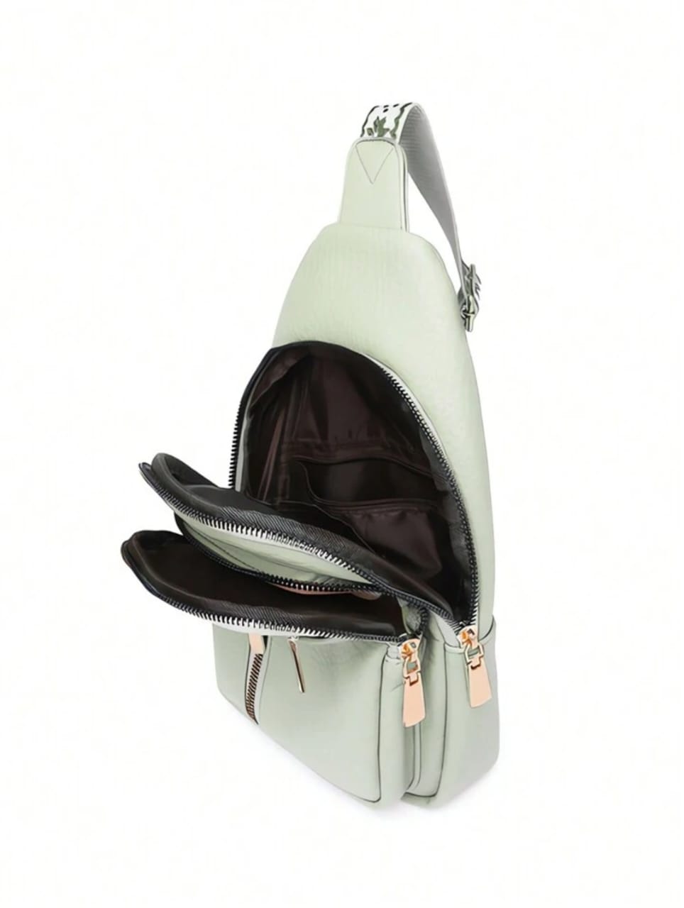 Woman Casual Zipper Waist Pack Sling Bag, Crossbody Shoulder Chest Bag with Adjustable Guitar Strap, Multiple Pockets for Phone & Essentials, Lightweight & Durable for Travel, Daily Use