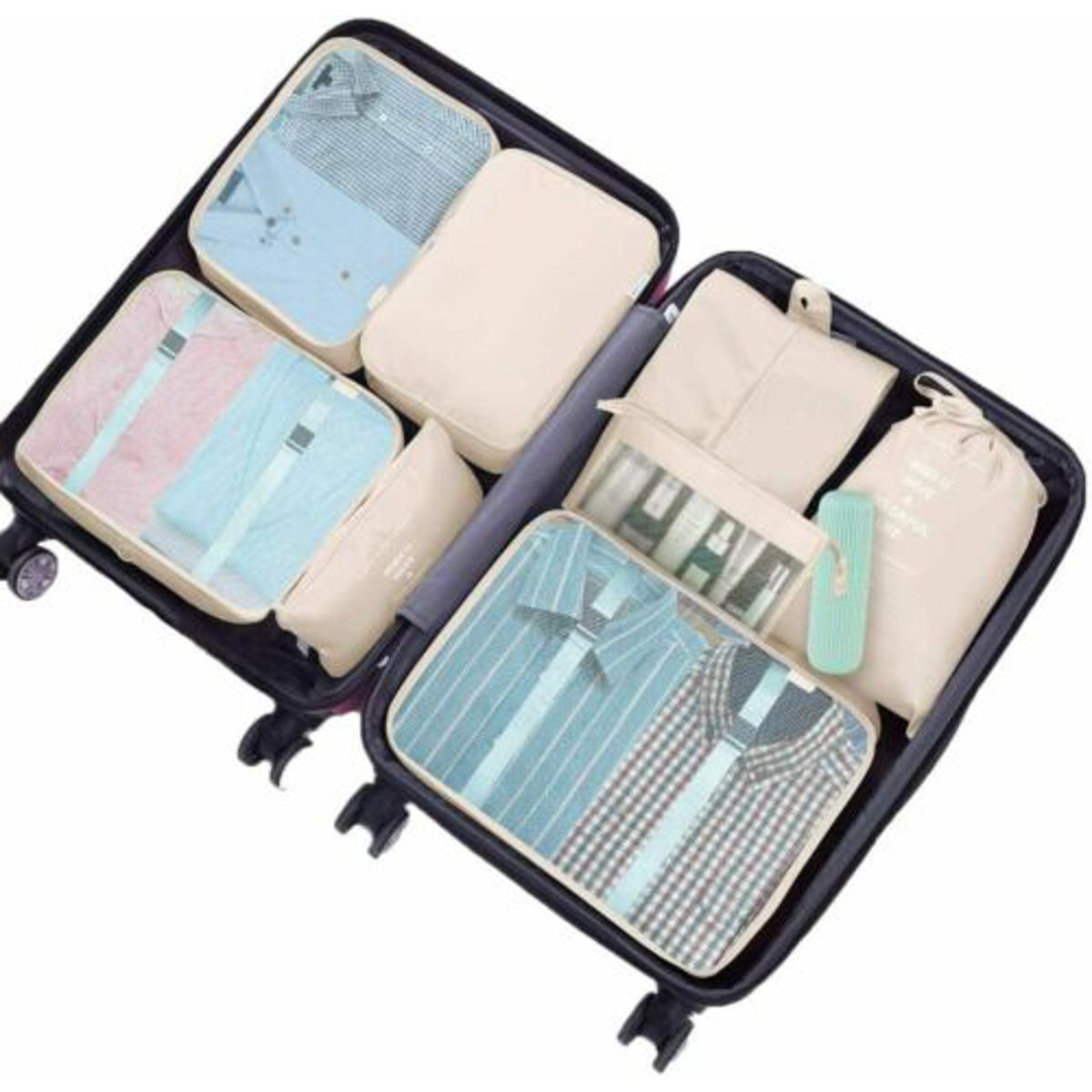 Travel Storage Bag Portable Luggage Organizer Clothes Tidy Pouch Zip Cube Luggage Toiletry Bag Organizer Pouch Home Organization - Multi