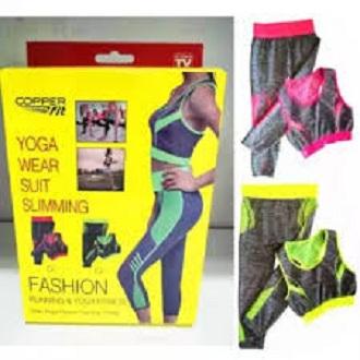 Copper Fit Slimming Running & Yoga Fashion Wear Suit - Yoga Wear Suit Slimming For Ladies